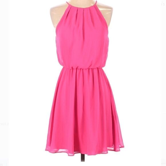 Lush Hot Pink Halter Dress Size Small - Picture 13 of 14